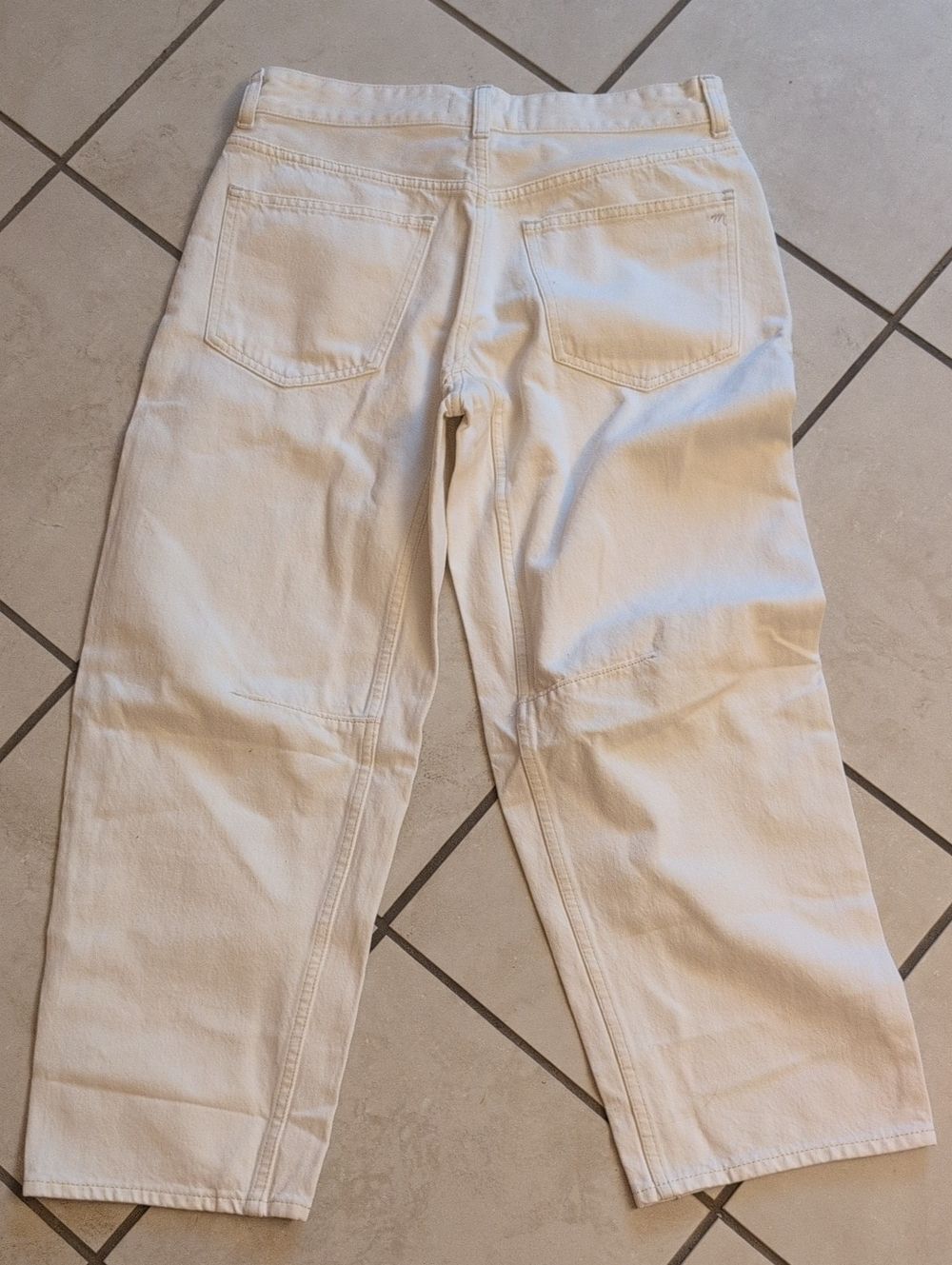 NWT Madewell Petite Darted Barrel-Leg Jean Vintage Canvas White Denim Size 28P - Picture 3 of 13